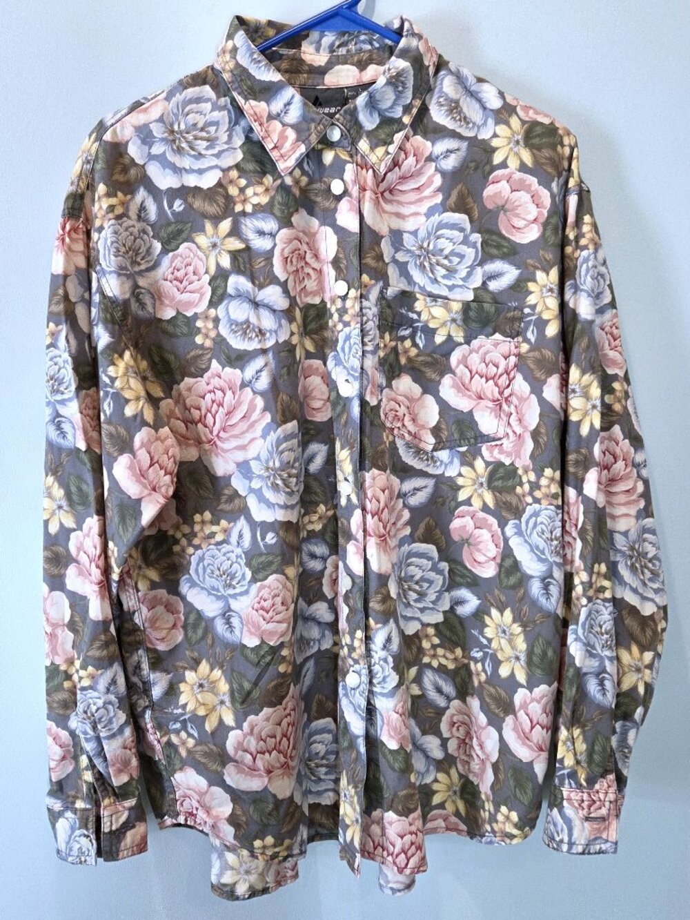 Liz Wear Bold Floral Blouse Size L